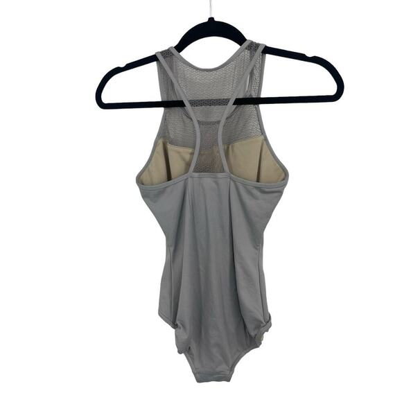 Capezio Women’s Gray Lace Racerback Tank Top Leotard Size Medium M - Picture 6 of 6